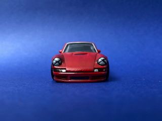 Taped-up headlights for a racecar look